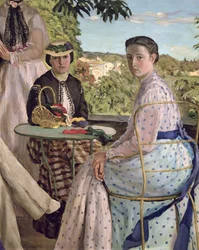 Réunion de famille, détail de deux femmes, 1867